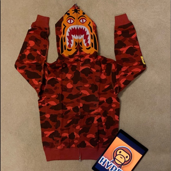 Bape Other - Bape / A Bathing Ape Red Tiger Hoodie Small
